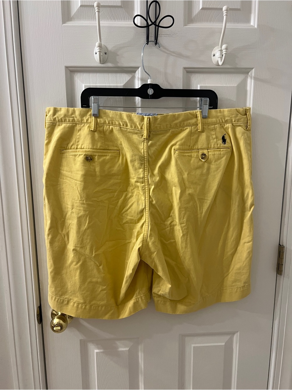 Polo Ralph Lauren Men’s Yellow Cotton Twill Chino 9” Shorts Size 42 - Picture 3 of 5